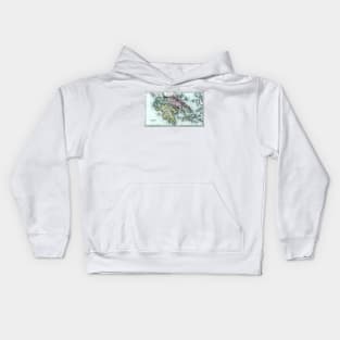 1835 Map of Greece Kids Hoodie